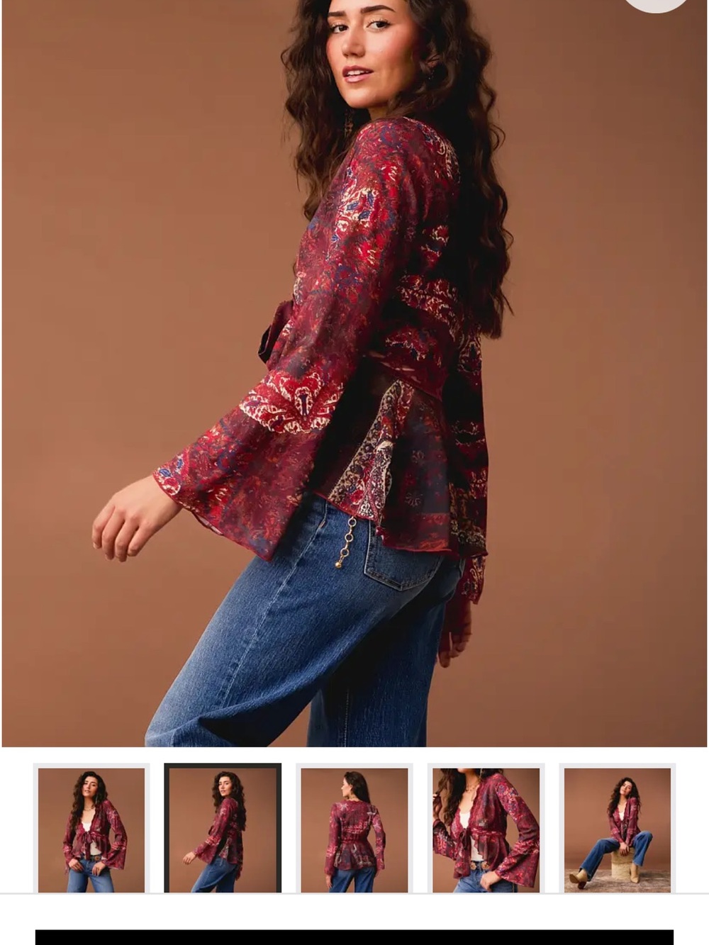 Gimmicks Front Tie Ruffle Top - Picture 5 of 5